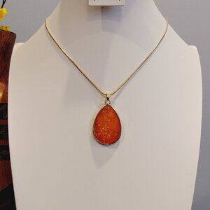 NWT BALLET BRAND SUNSTONE TEARDROP PENDANT NECKLACE